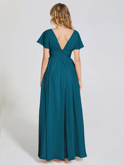 Malia Sleeves Bridesmaid Dress With Empire Waist