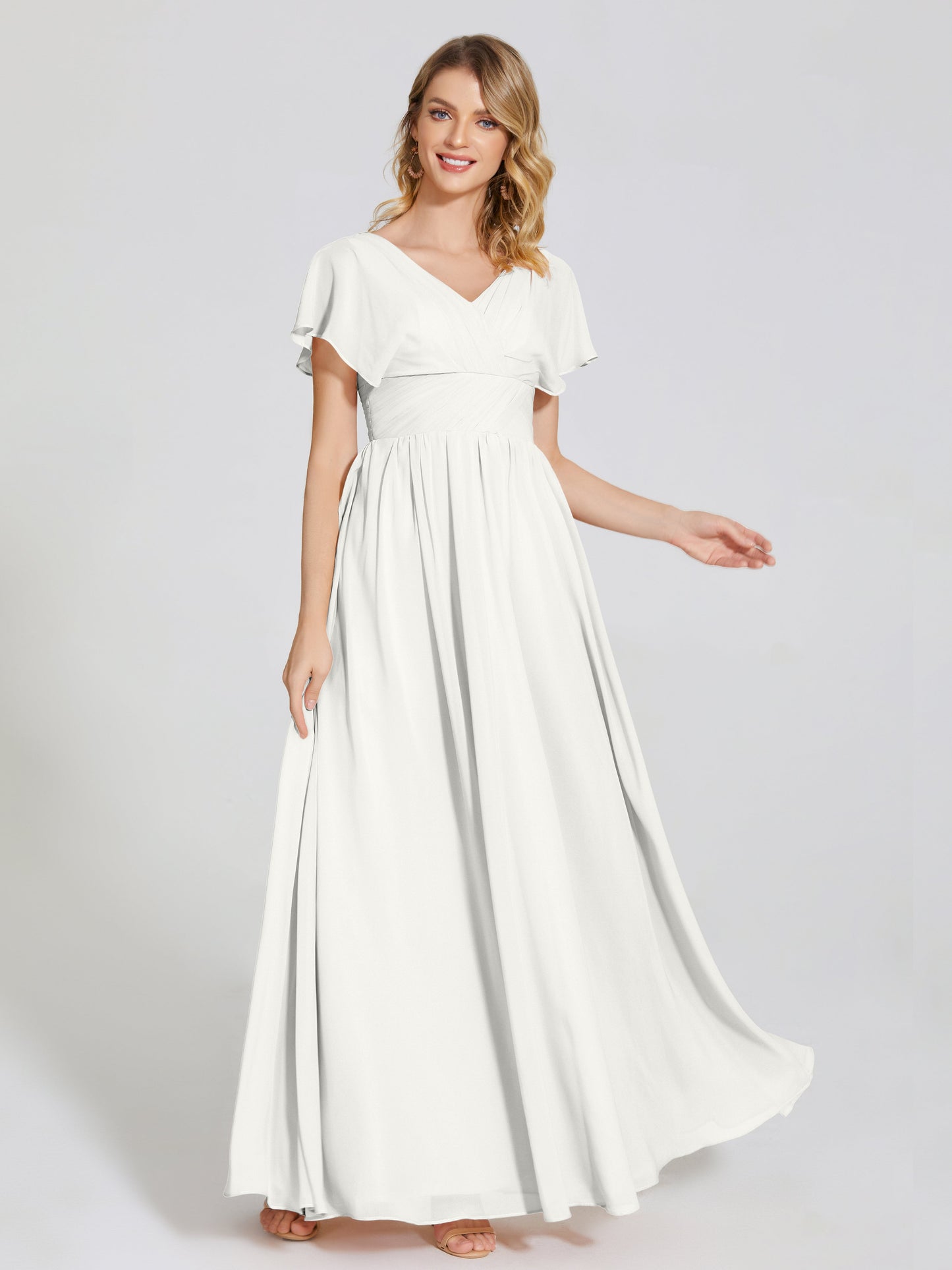 Malia Sleeves Bridesmaid Dress With Empire Waist