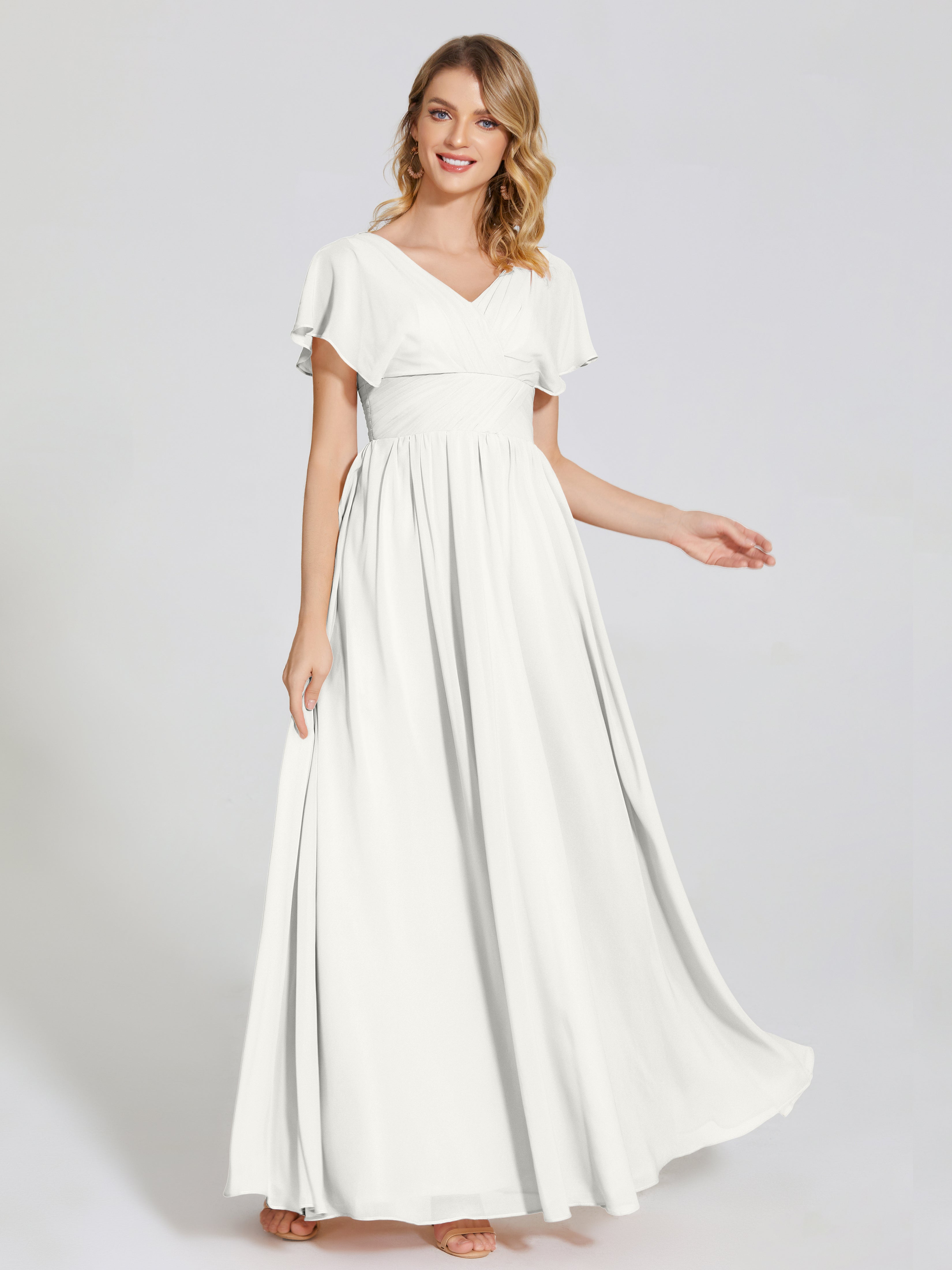 Malia Sleeves Bridesmaid Dress With Empire Waist
