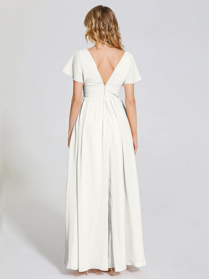 Malia Sleeves Bridesmaid Dress With Empire Waist