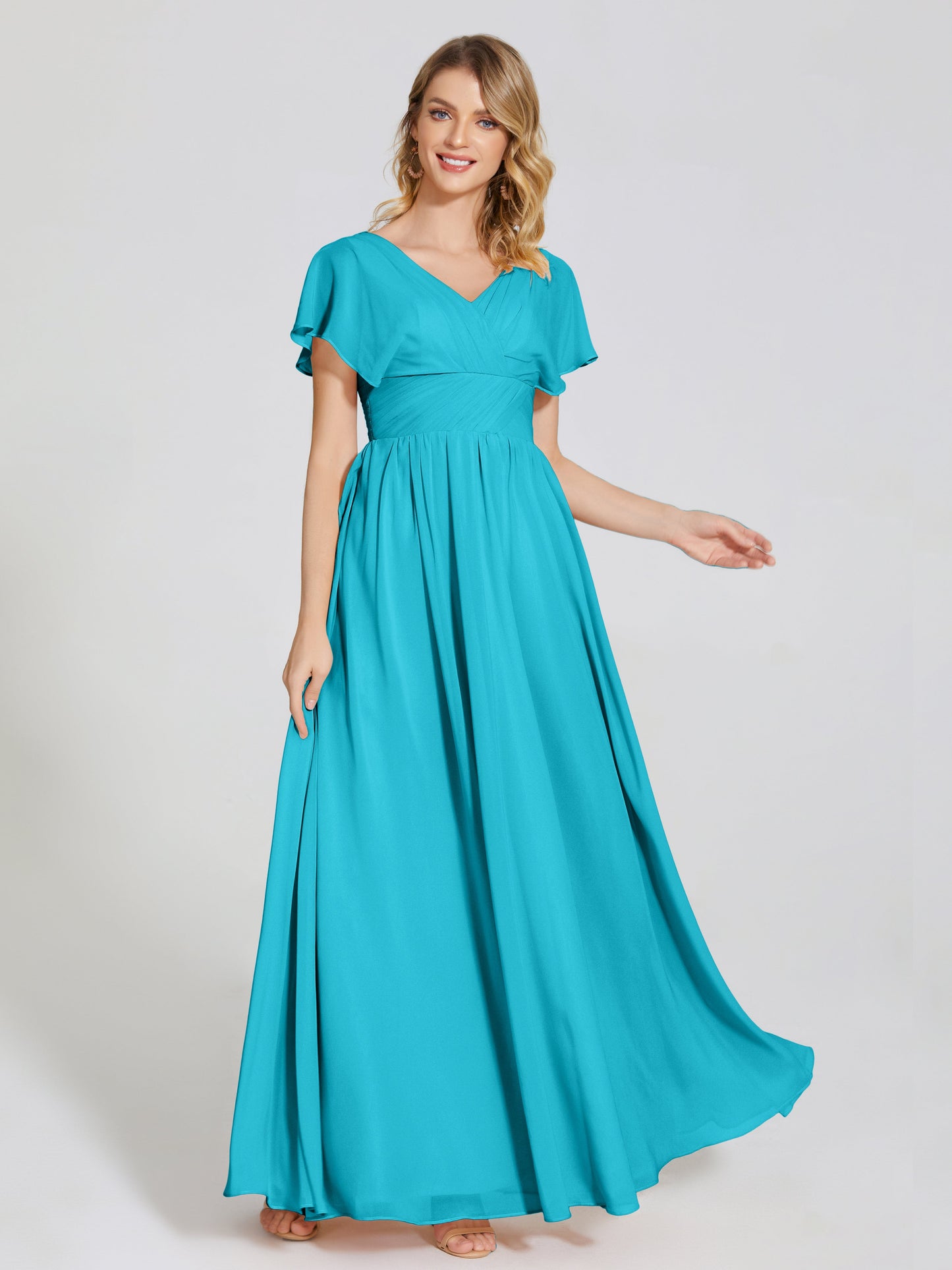 Malia Sleeves Bridesmaid Dress With Empire Waist