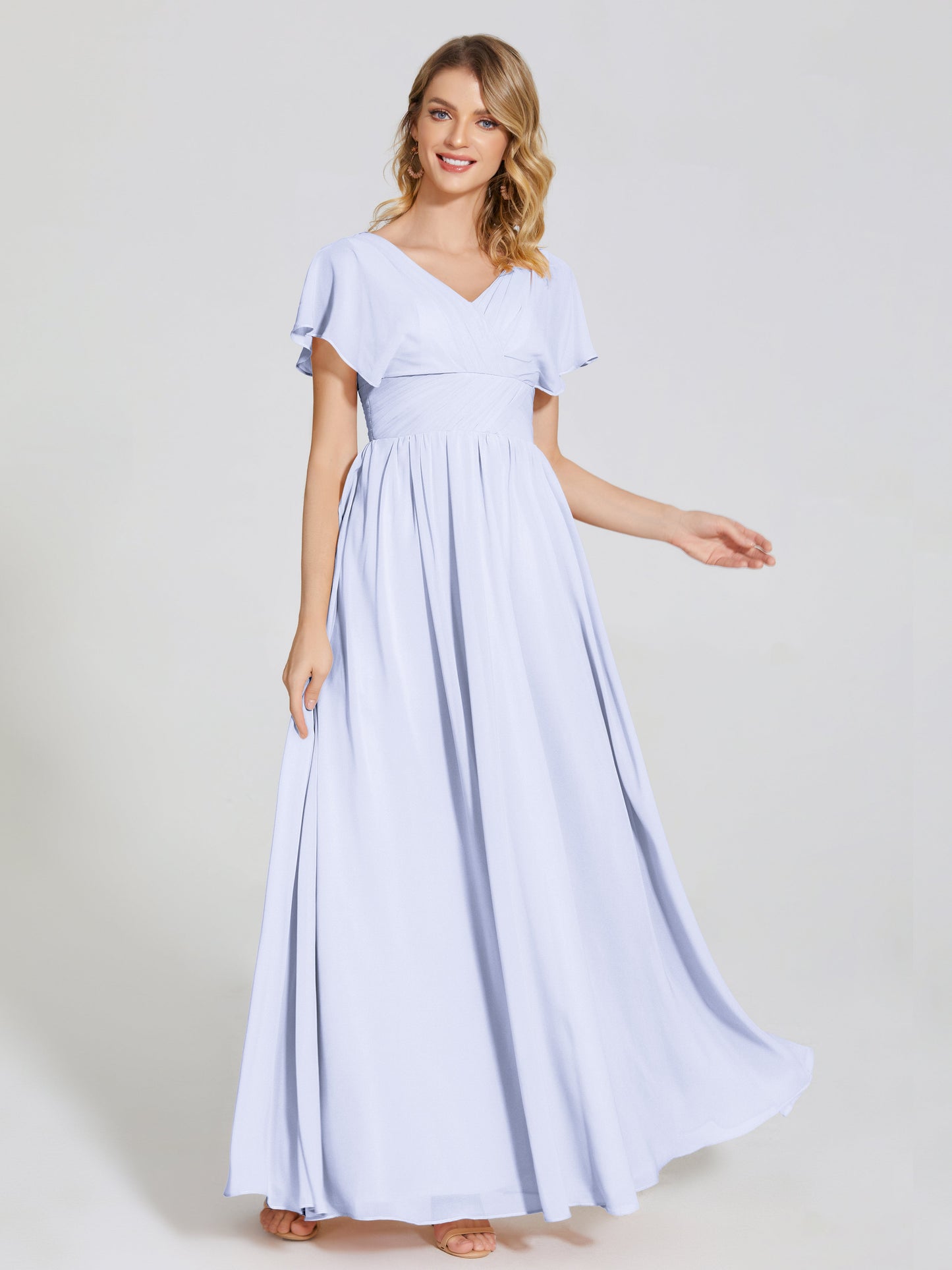 Malia Sleeves Bridesmaid Dress With Empire Waist