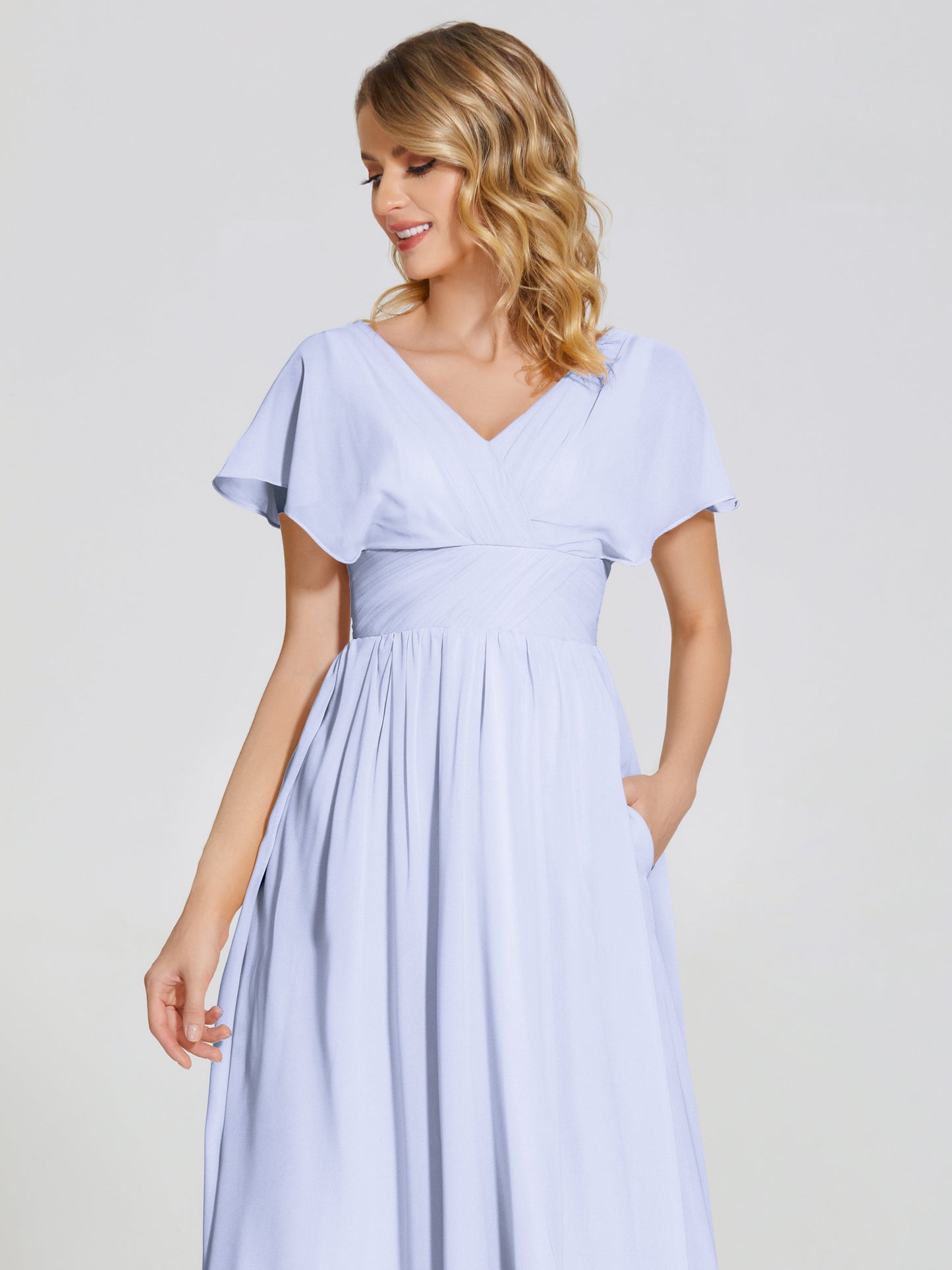 Malia Sleeves Bridesmaid Dress With Empire Waist