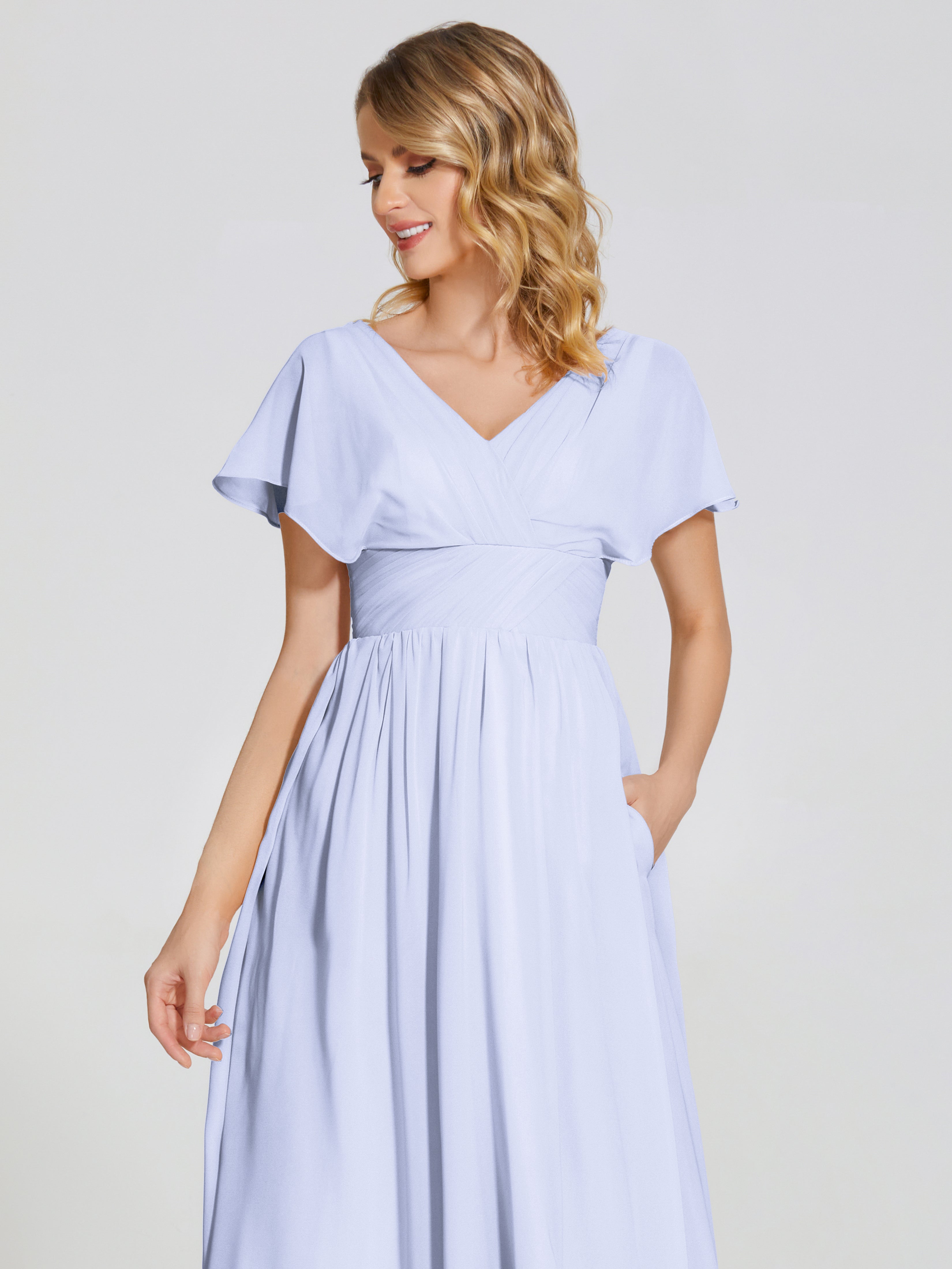 Malia Sleeves Bridesmaid Dress With Empire Waist