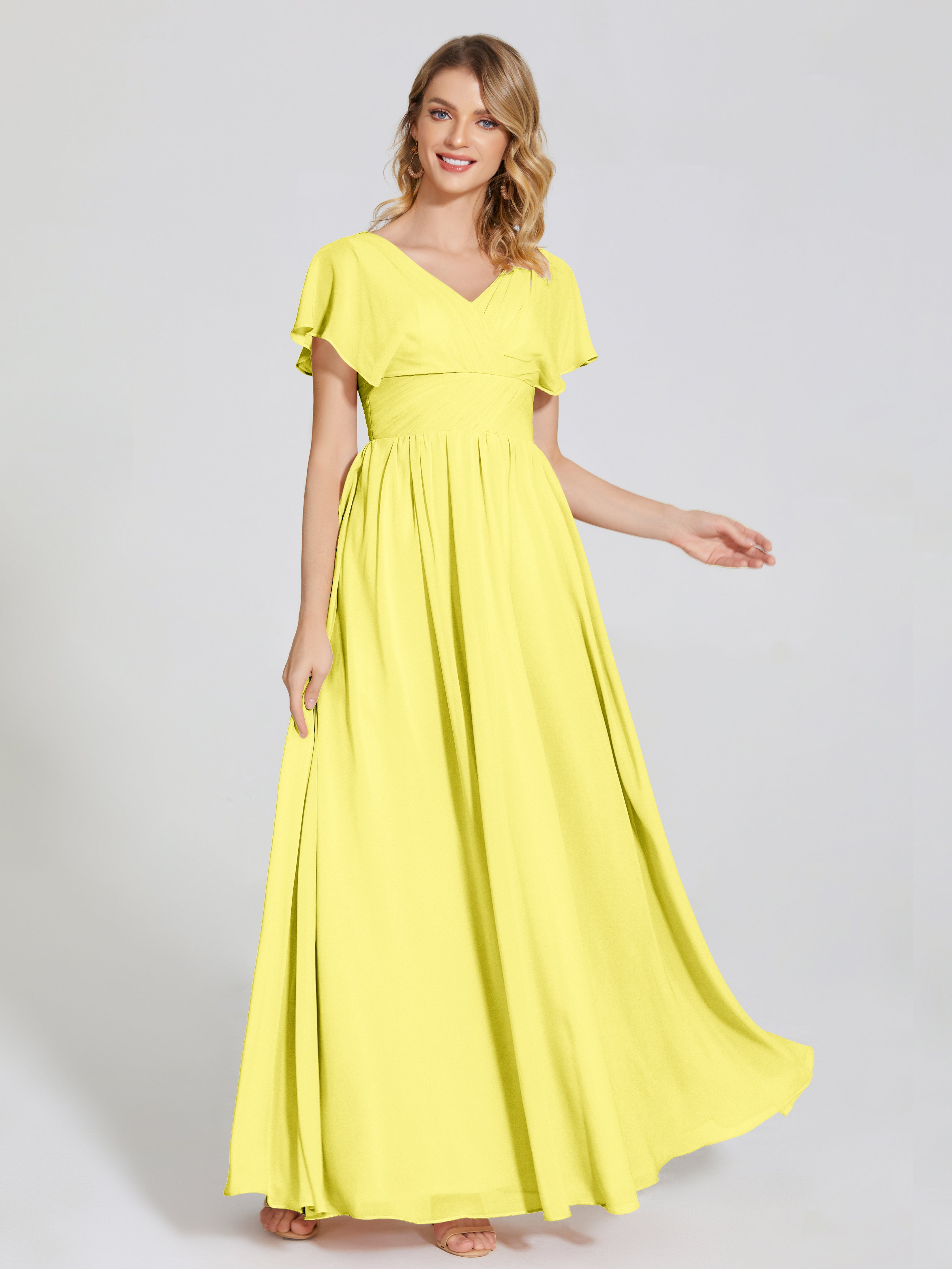 Malia Sleeves Bridesmaid Dress With Empire Waist
