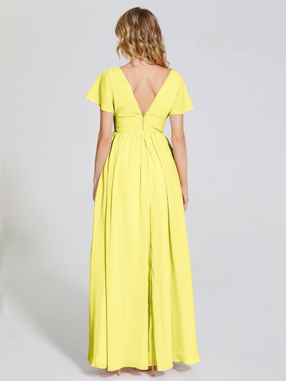 Malia Sleeves Bridesmaid Dress With Empire Waist