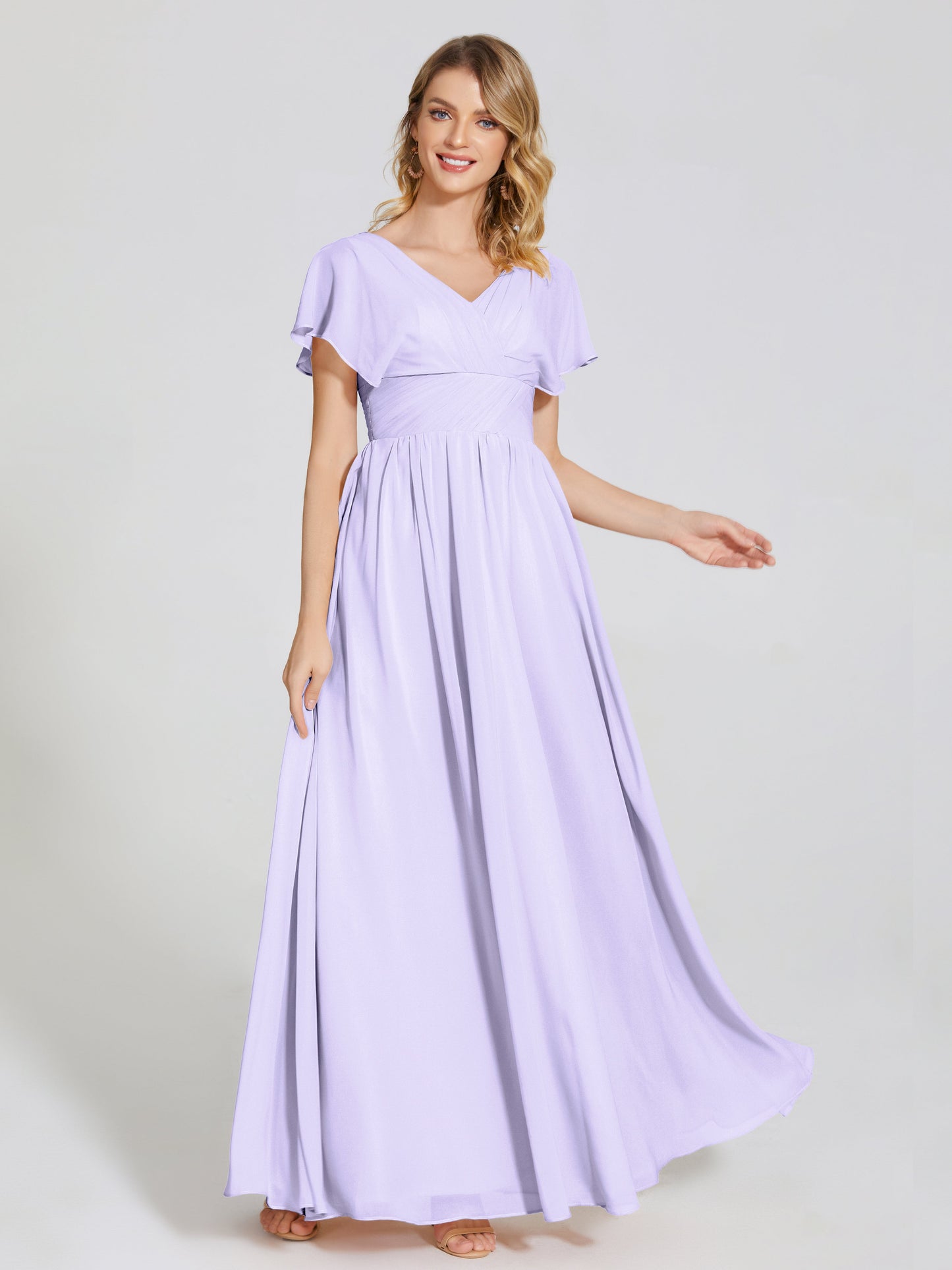 Malia Sleeves Bridesmaid Dress With Empire Waist
