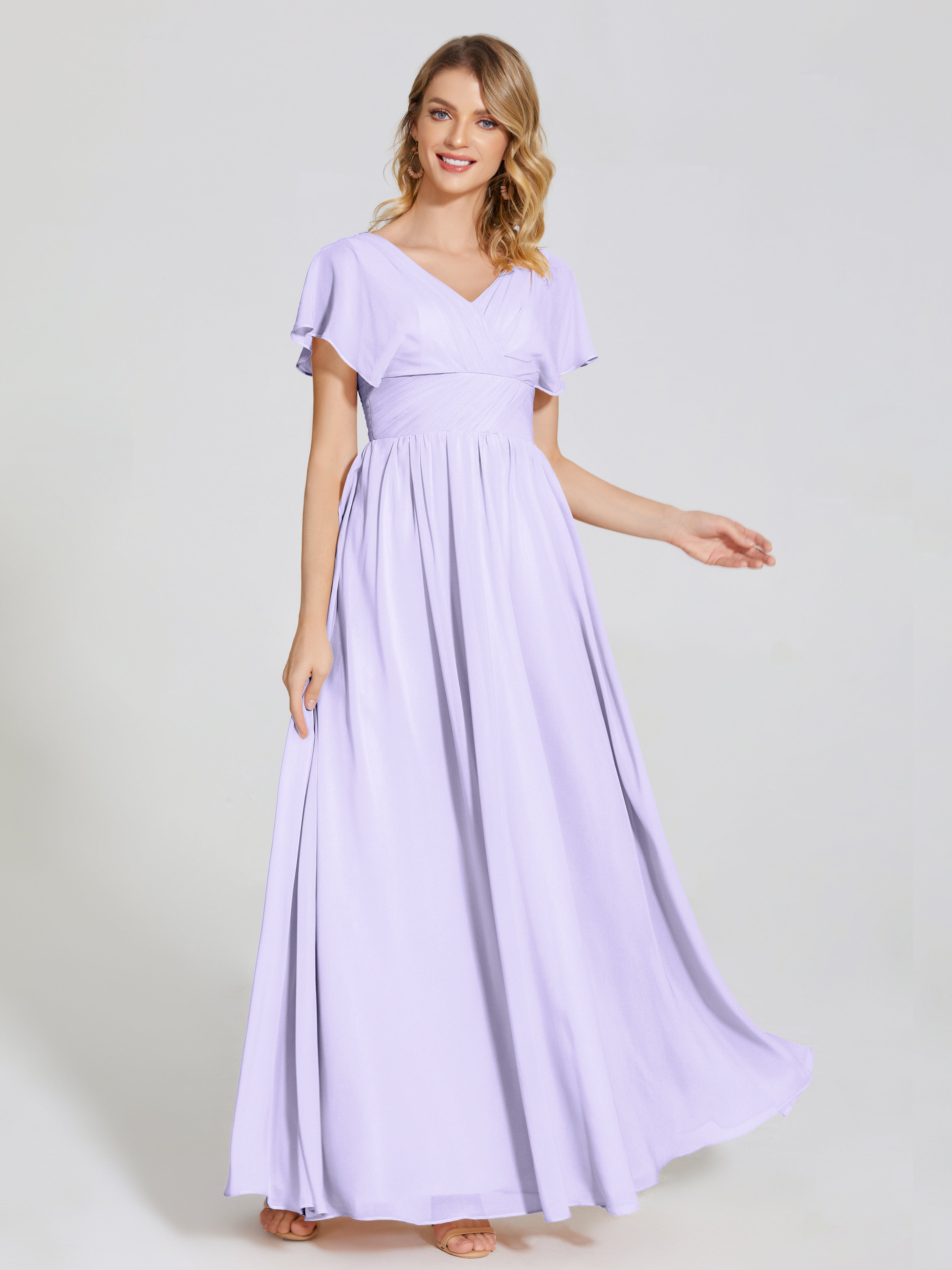 Malia Sleeves Bridesmaid Dress With Empire Waist