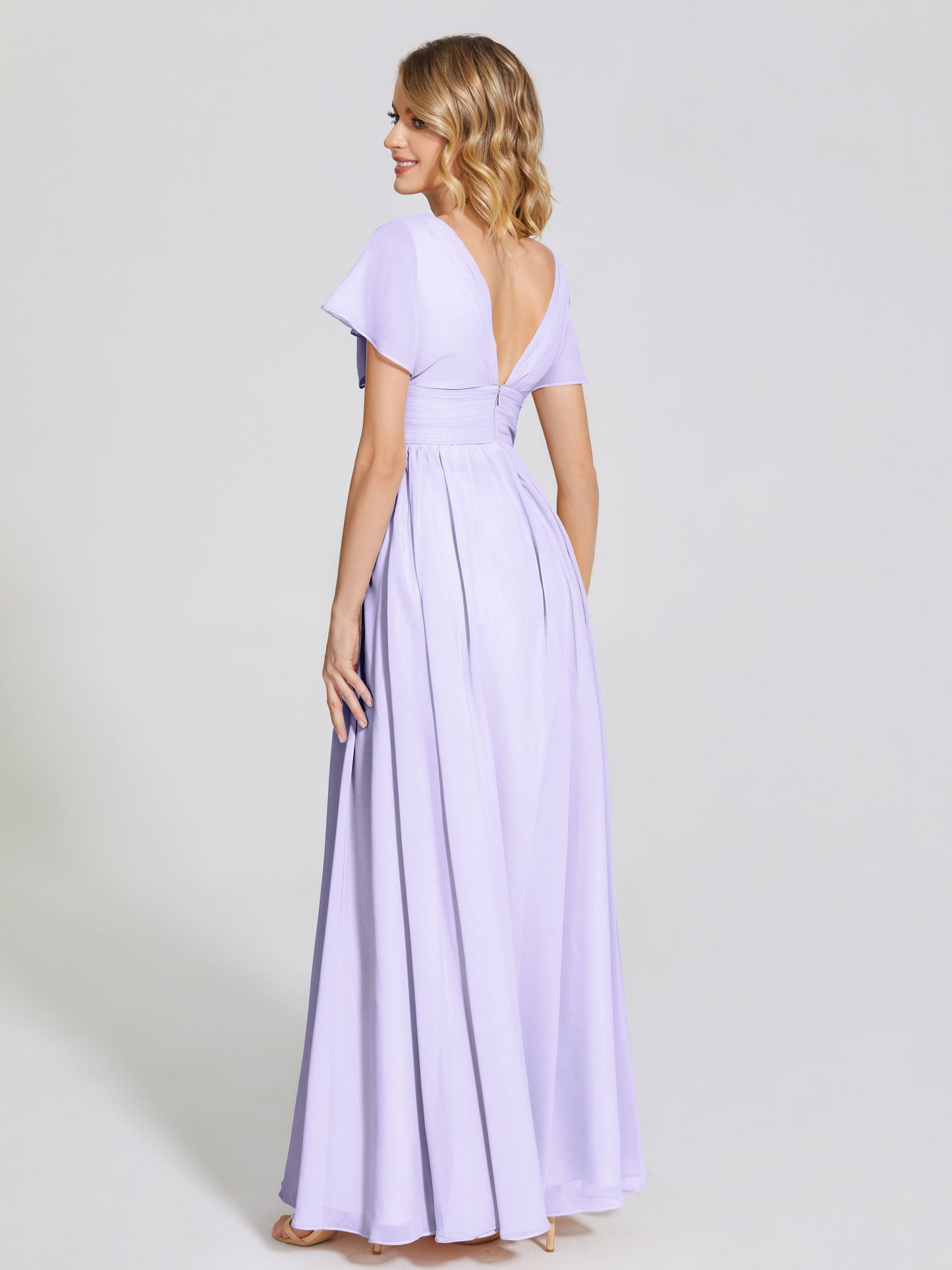 Malia Sleeves Bridesmaid Dress With Empire Waist