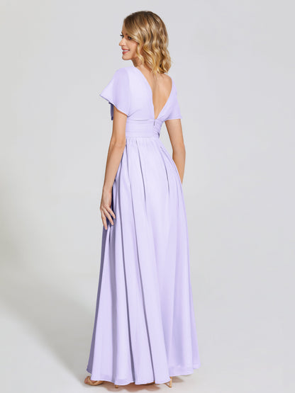 Malia Sleeves Bridesmaid Dress With Empire Waist
