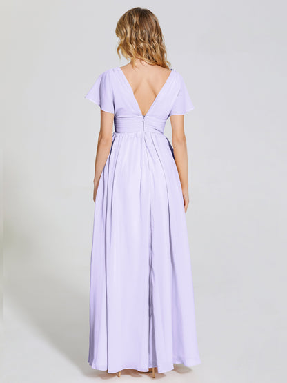 Malia Sleeves Bridesmaid Dress With Empire Waist