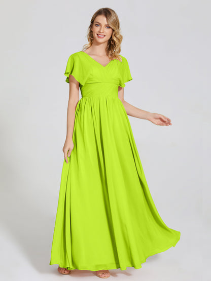 Malia Sleeves Bridesmaid Dress With Empire Waist