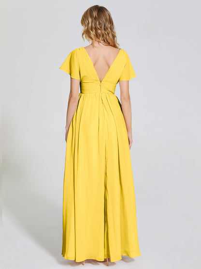 Malia Sleeves Bridesmaid Dress With Empire Waist
