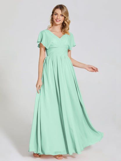 Malia Sleeves Bridesmaid Dress With Empire Waist