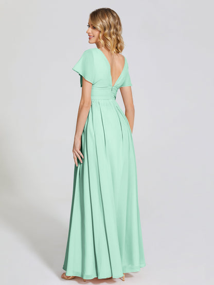 Malia Sleeves Bridesmaid Dress With Empire Waist