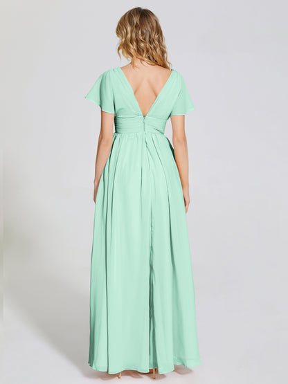 Malia Sleeves Bridesmaid Dress With Empire Waist