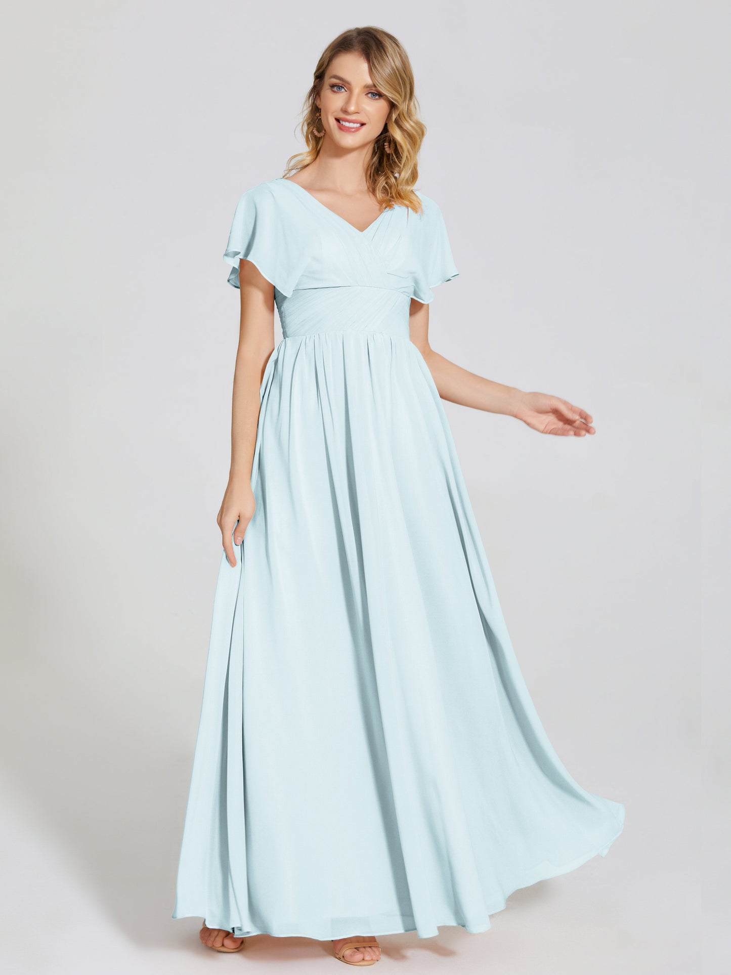 Malia Sleeves Bridesmaid Dress With Empire Waist