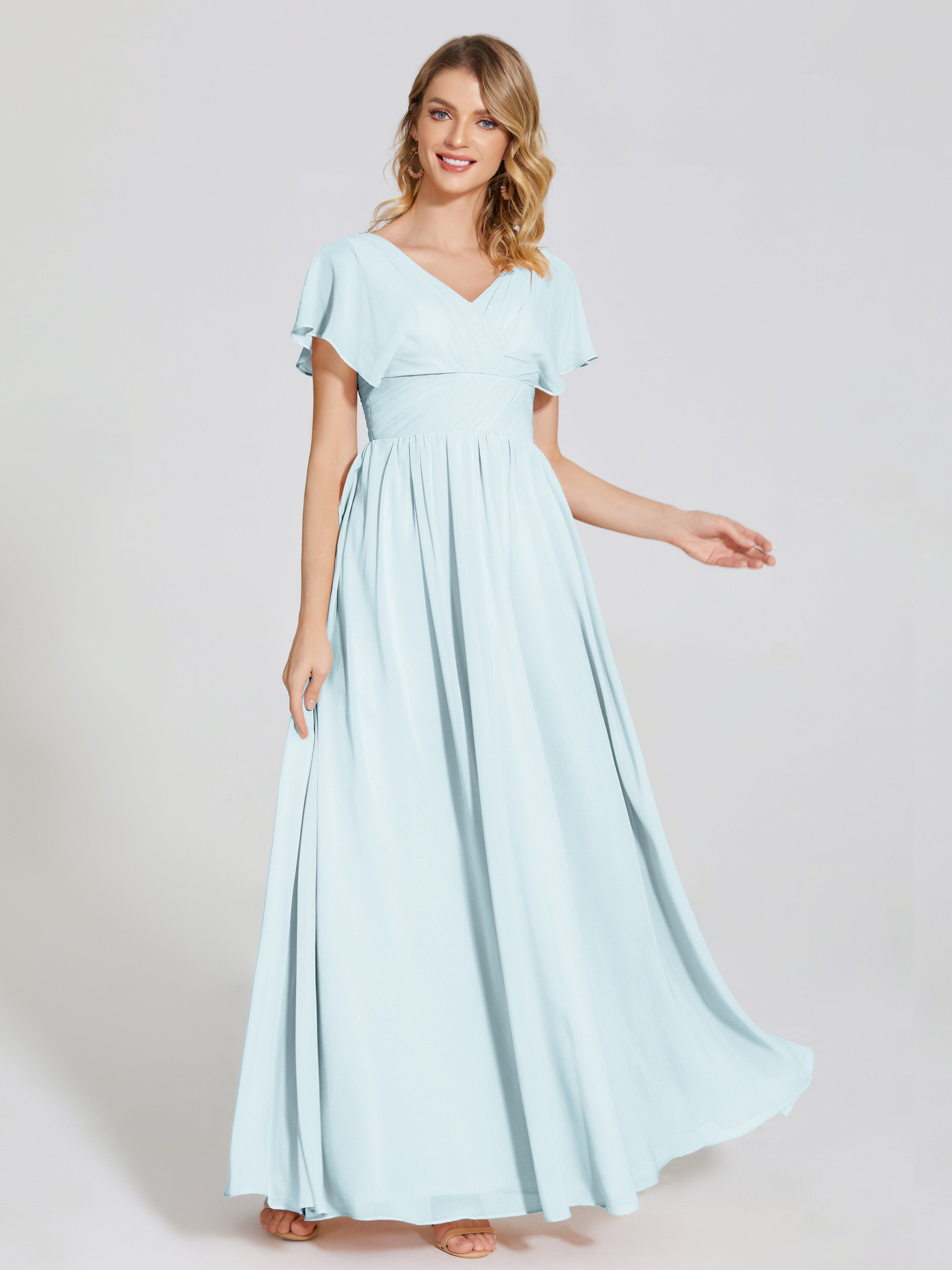 Malia Sleeves Bridesmaid Dress With Empire Waist