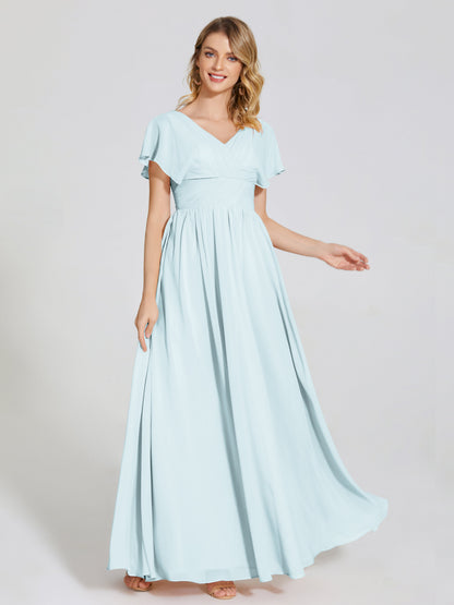 Malia Sleeves Bridesmaid Dress With Empire Waist
