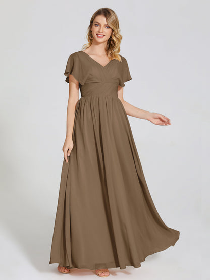 Malia Sleeves Bridesmaid Dress With Empire Waist