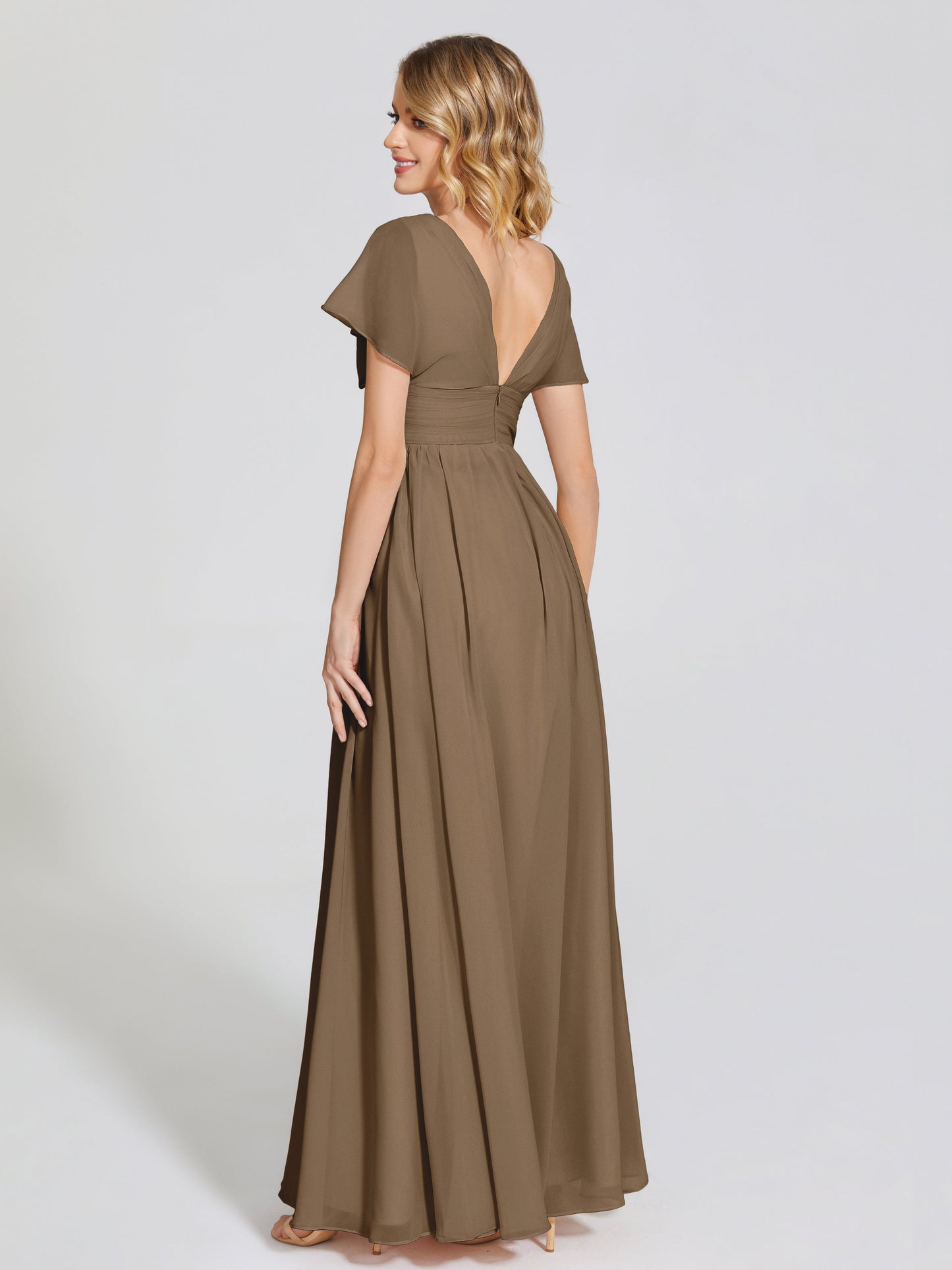 Malia Sleeves Bridesmaid Dress With Empire Waist