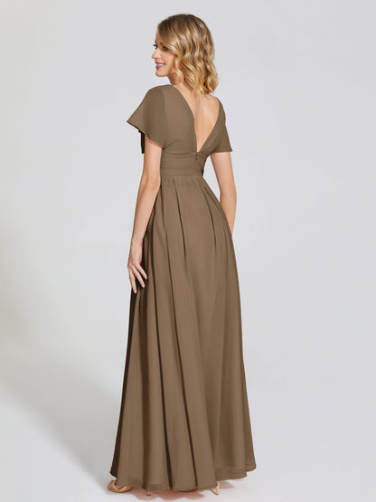 Malia Sleeves Bridesmaid Dress With Empire Waist