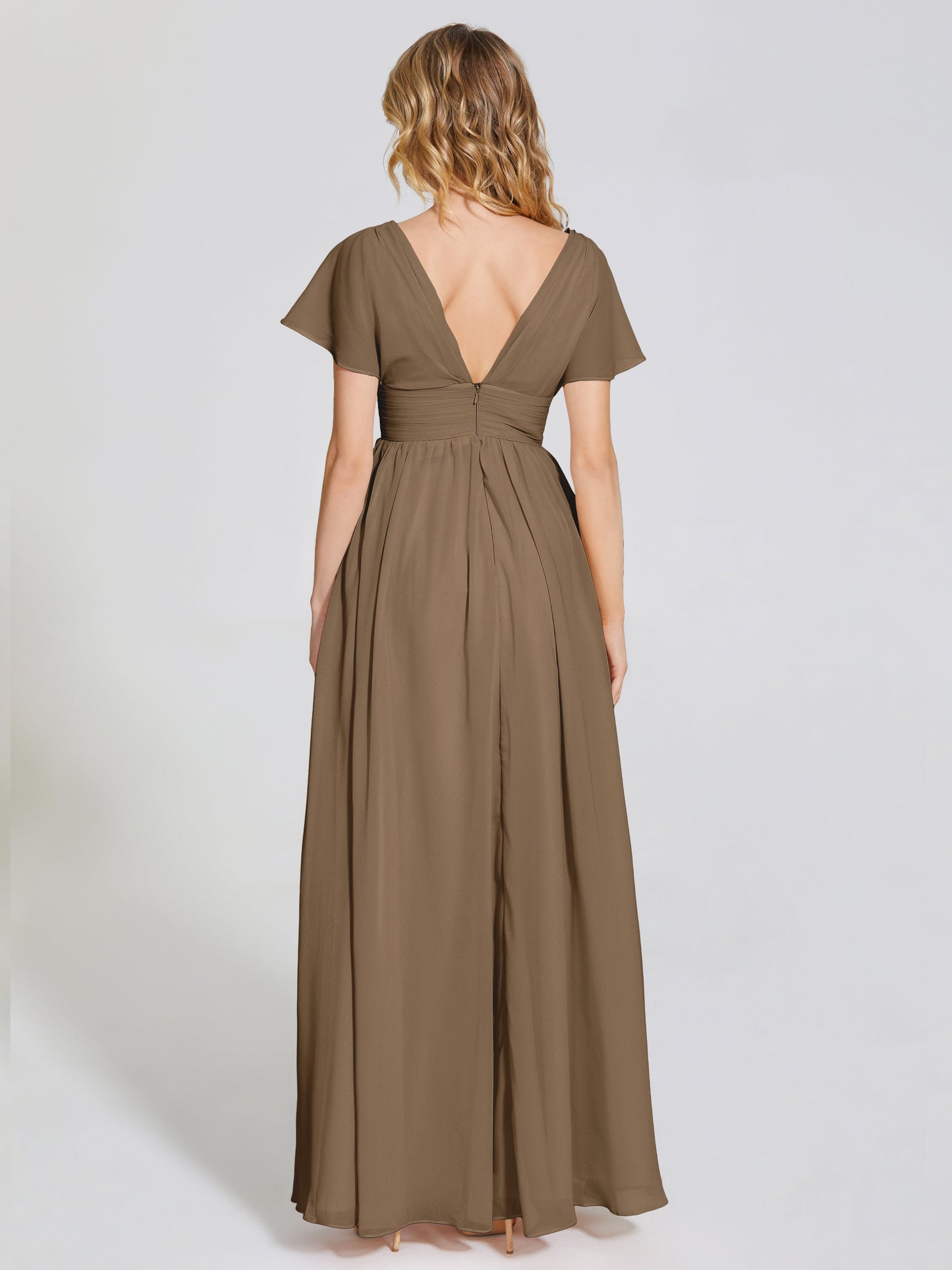 Malia Sleeves Bridesmaid Dress With Empire Waist