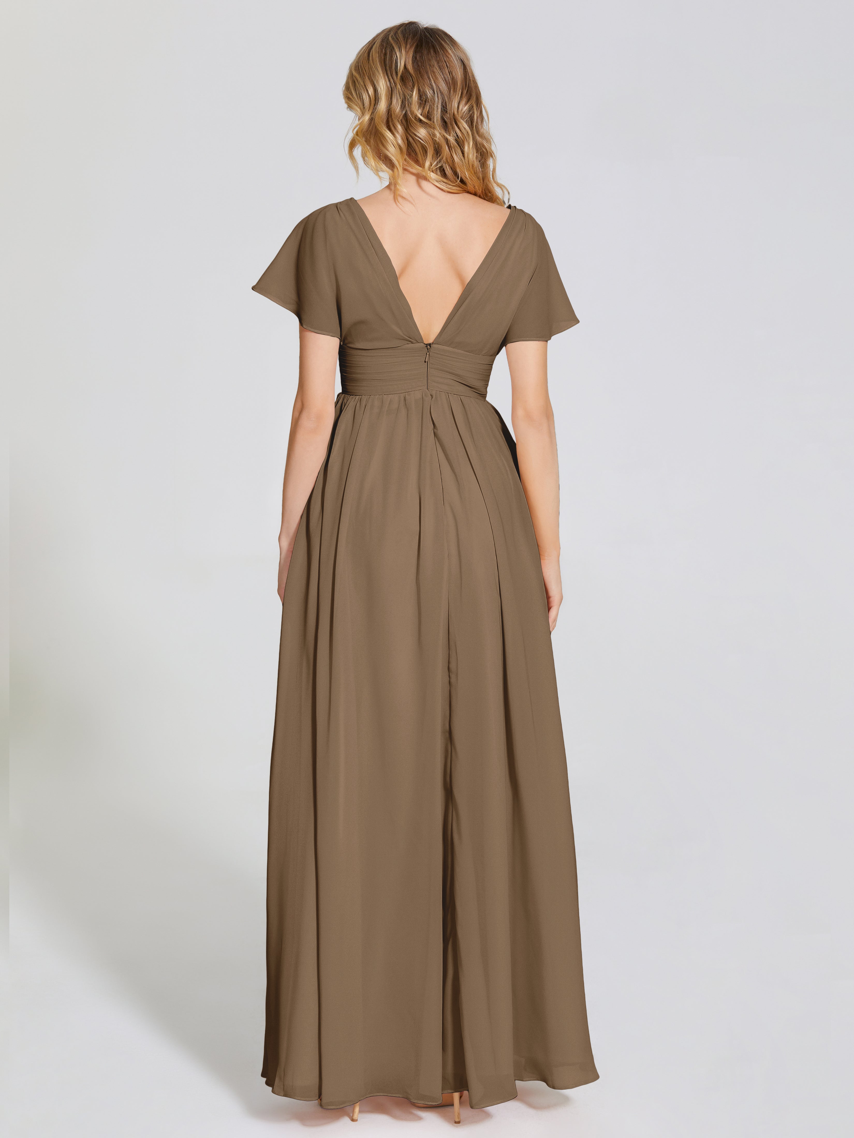 Malia Sleeves Bridesmaid Dress With Empire Waist