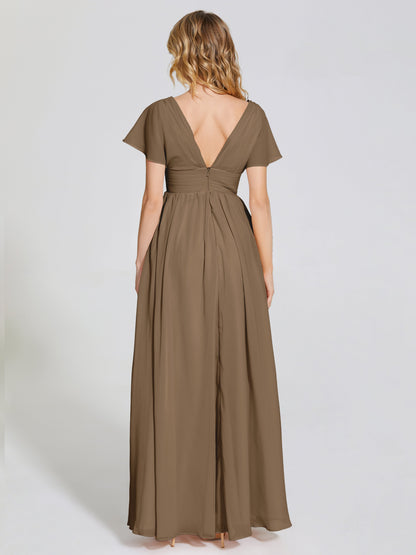 Malia Sleeves Bridesmaid Dress With Empire Waist