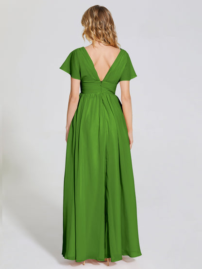 Malia Sleeves Bridesmaid Dress With Empire Waist