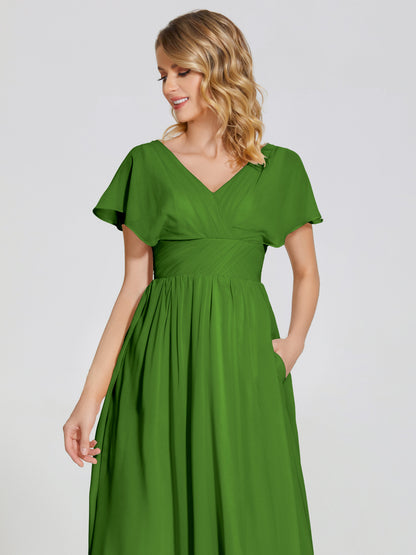 Malia Sleeves Bridesmaid Dress With Empire Waist