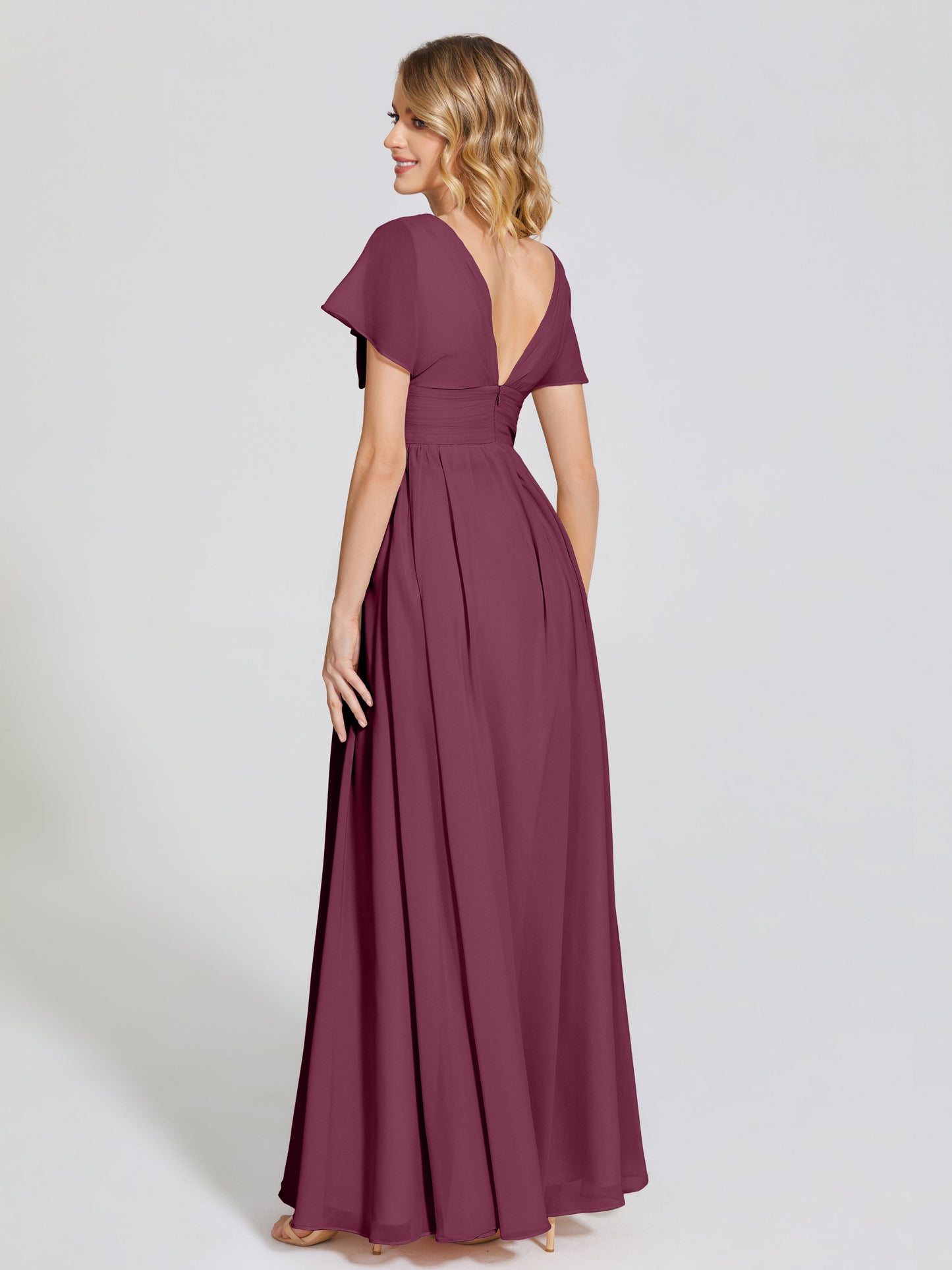 Malia Sleeves Bridesmaid Dress With Empire Waist