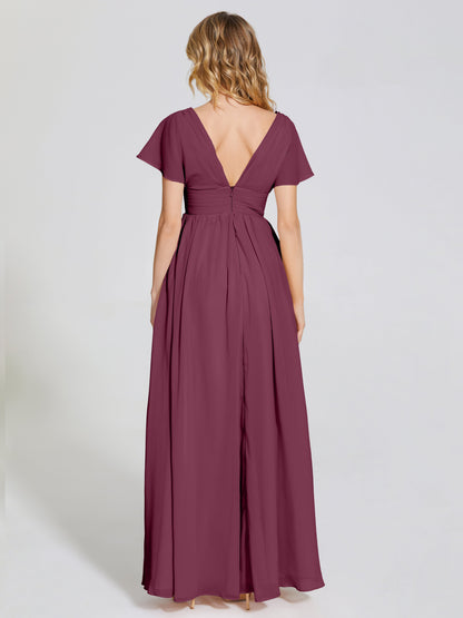 Malia Sleeves Bridesmaid Dress With Empire Waist