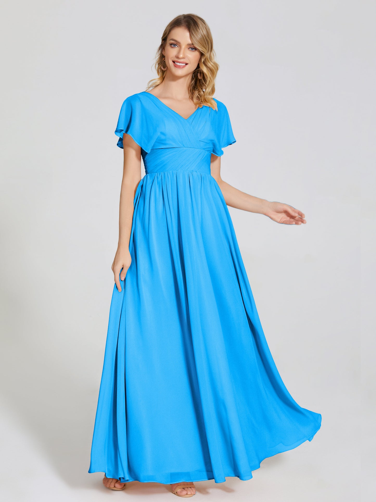 Malia Sleeves Bridesmaid Dress With Empire Waist