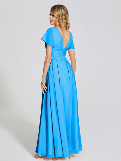 Malia Sleeves Bridesmaid Dress With Empire Waist