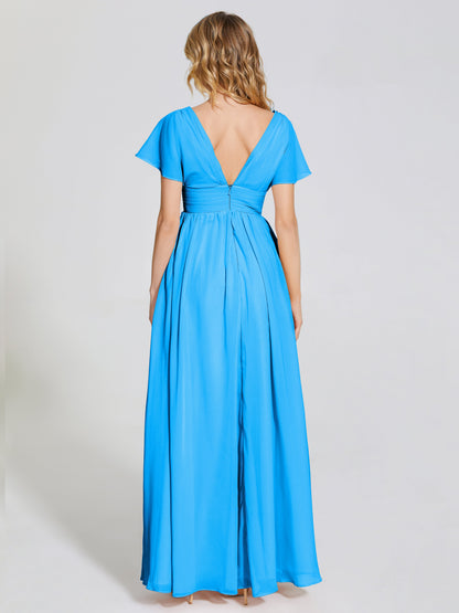 Malia Sleeves Bridesmaid Dress With Empire Waist
