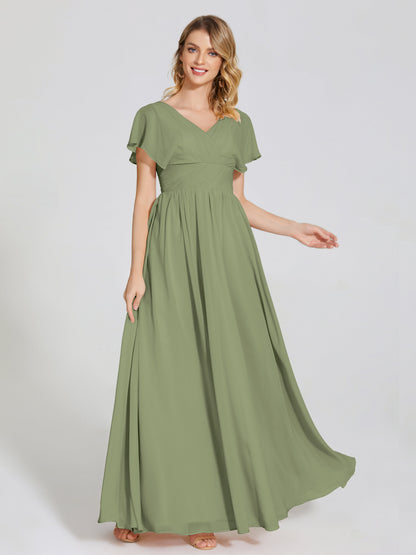 Malia Sleeves Bridesmaid Dress With Empire Waist