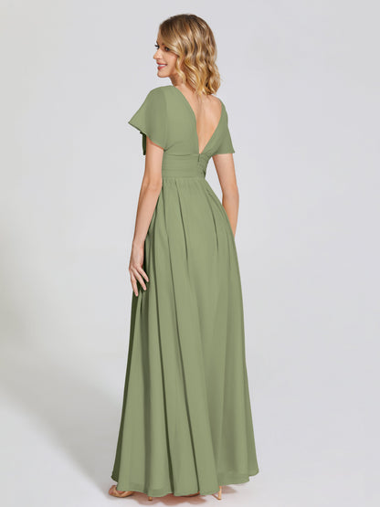 Malia Sleeves Bridesmaid Dress With Empire Waist