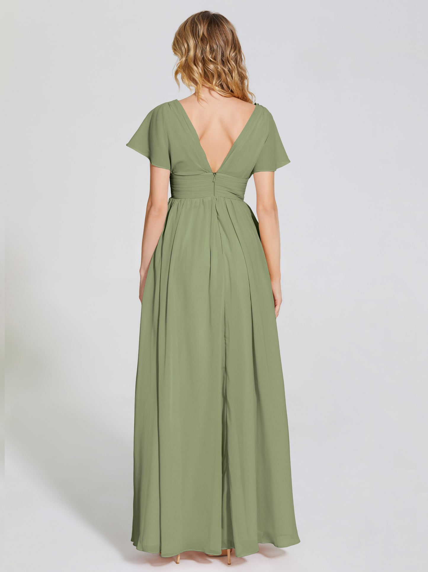 Malia Sleeves Bridesmaid Dress With Empire Waist