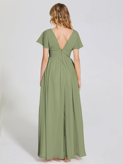 Malia Sleeves Bridesmaid Dress With Empire Waist