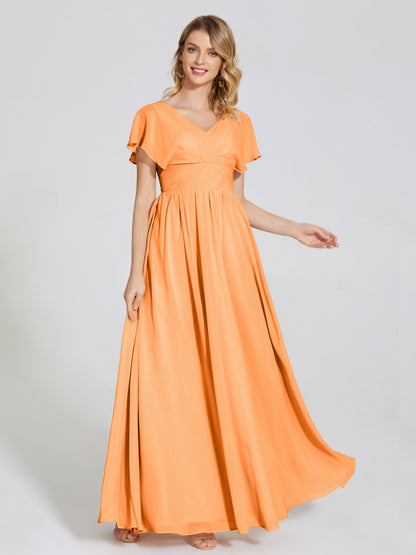 Malia Sleeves Bridesmaid Dress With Empire Waist