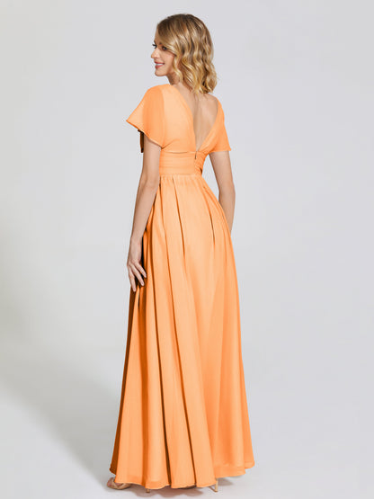 Malia Sleeves Bridesmaid Dress With Empire Waist