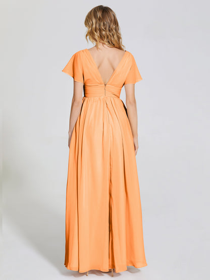Malia Sleeves Bridesmaid Dress With Empire Waist