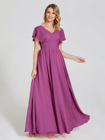 Malia Sleeves Bridesmaid Dress With Empire Waist