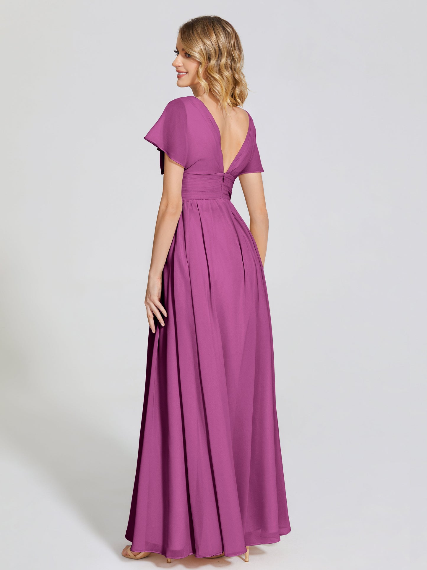 Malia Sleeves Bridesmaid Dress With Empire Waist