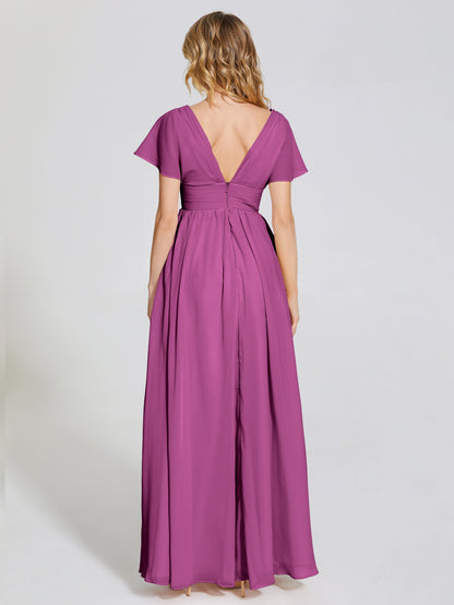 Malia Sleeves Bridesmaid Dress With Empire Waist