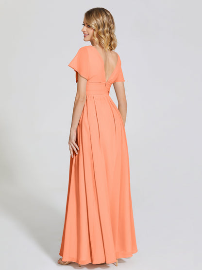 Malia Sleeves Bridesmaid Dress With Empire Waist