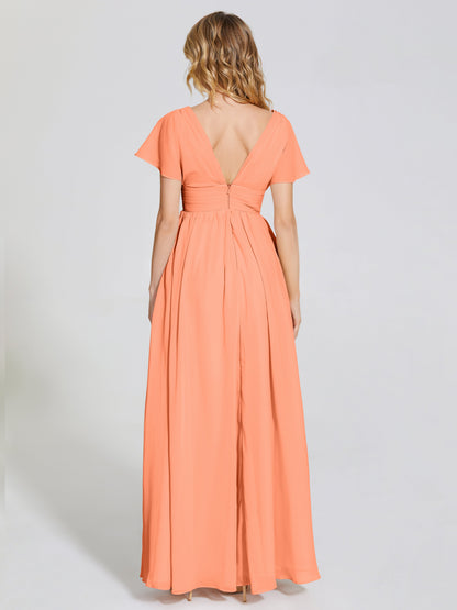 Malia Sleeves Bridesmaid Dress With Empire Waist