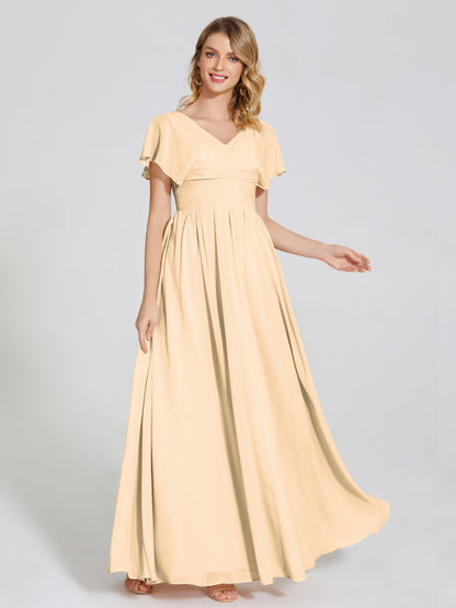 Malia Sleeves Bridesmaid Dress With Empire Waist