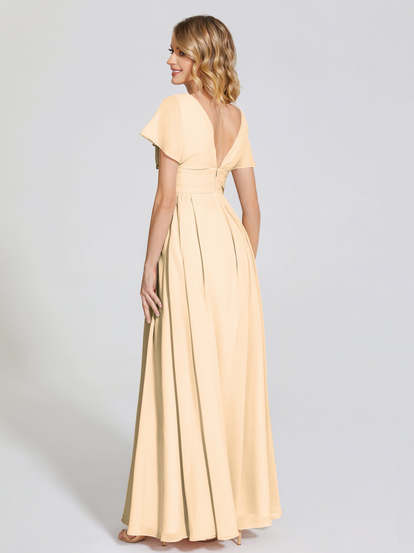 Malia Sleeves Bridesmaid Dress With Empire Waist